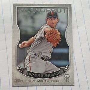 Topps MLB Debut Card with Gray and Orange Design